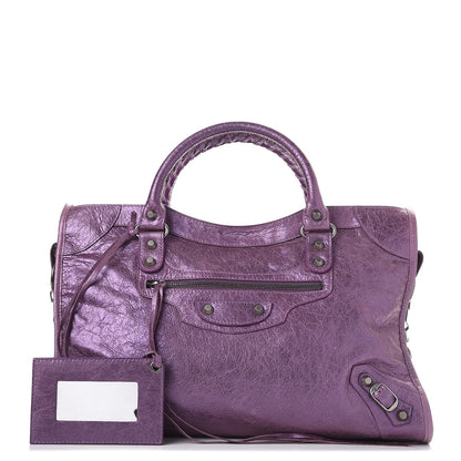 Balenciaga Agneau Classic Hardware City Metallic Purple 1 of 8
