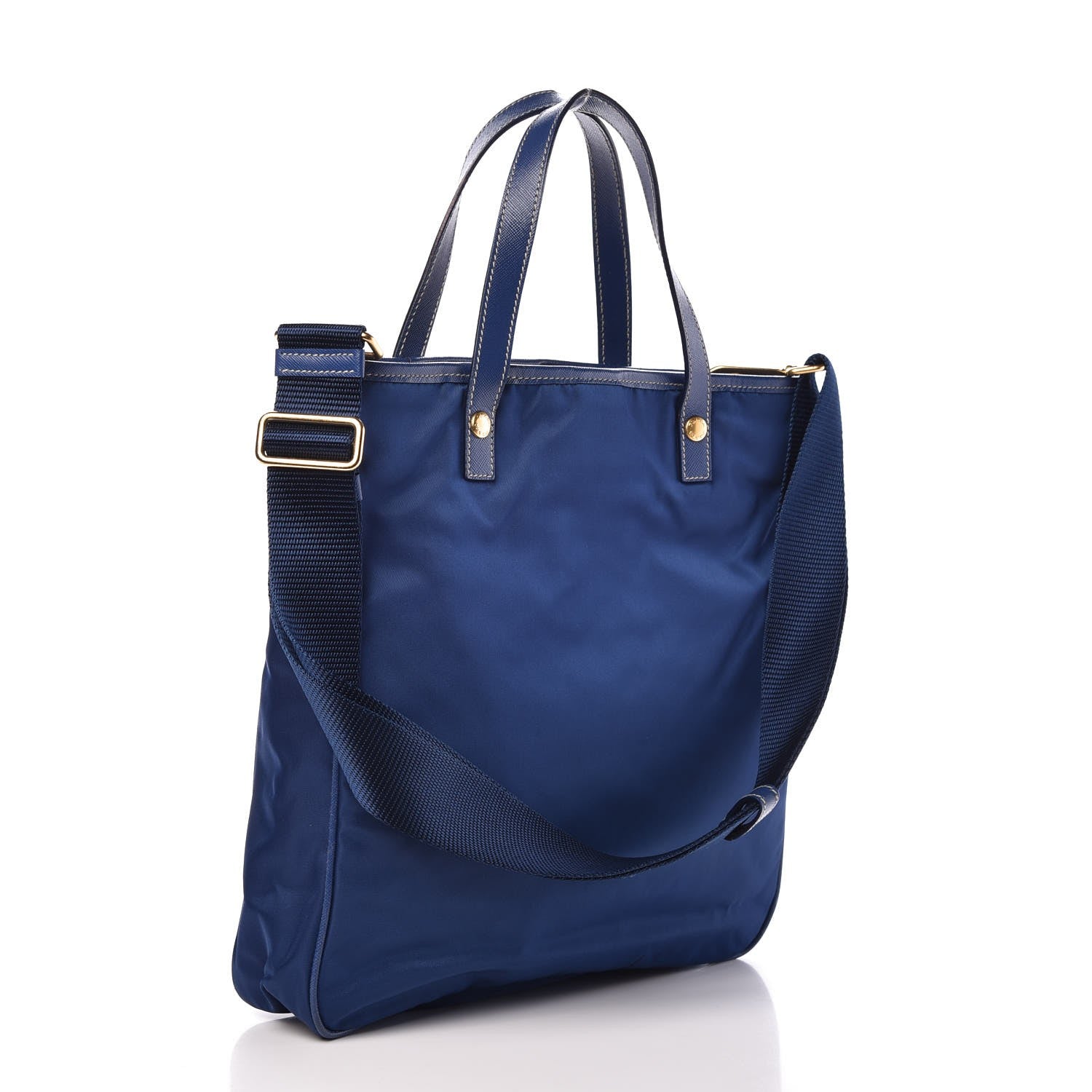 Prada Tessuto Nylon Saffiano Crossbody Tote Bleuette 3 of 14