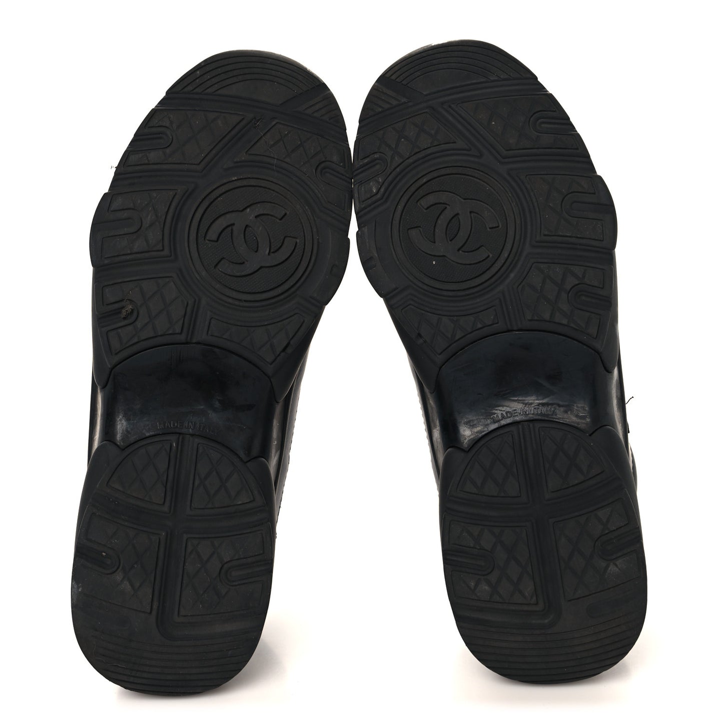 Lambskin Fabric CC Uniform Sneakers 37 Black