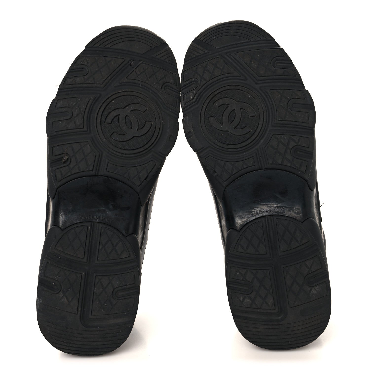 Chanel Lambskin Fabric CC Uniform Sneakers 37 Black 6 of 9