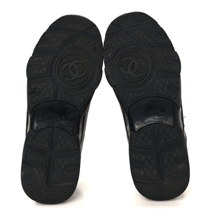 Chanel Lambskin Fabric CC Uniform Sneakers 37 Black 6 of 9