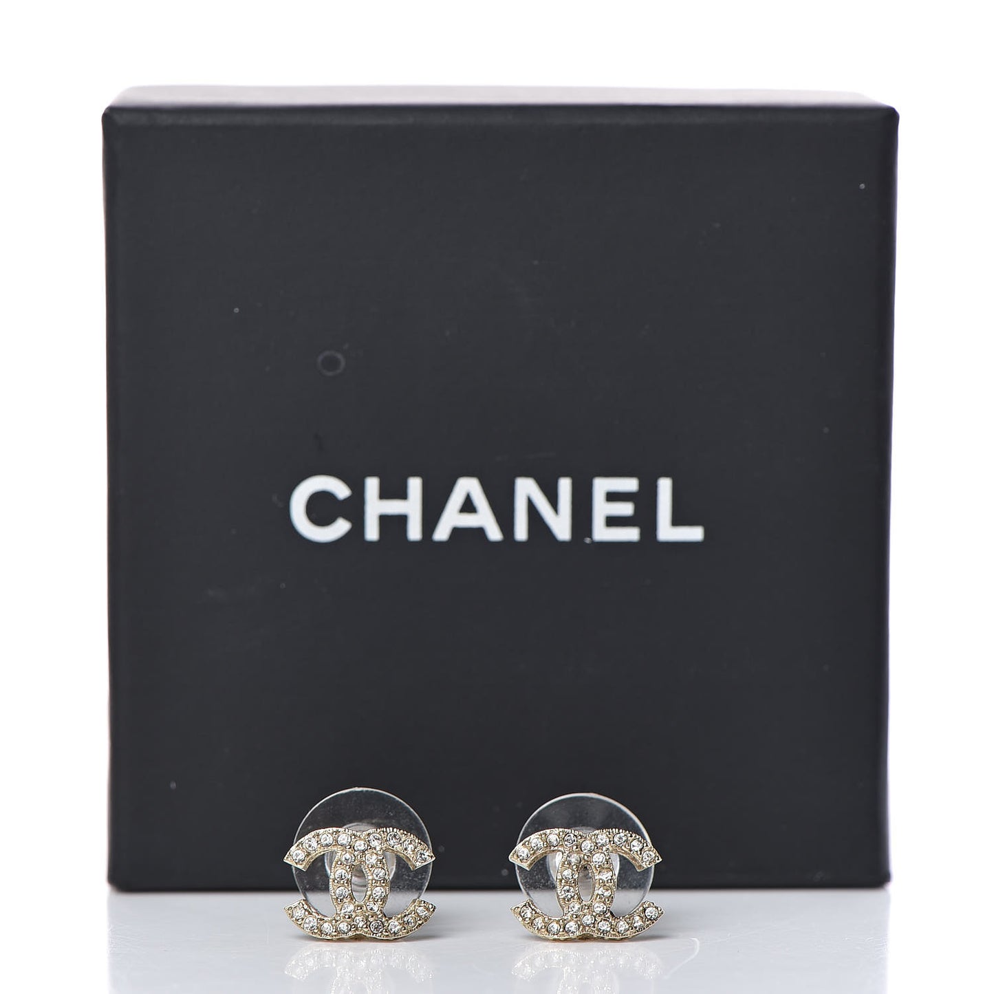 Crystal Mini CC Earrings Gold