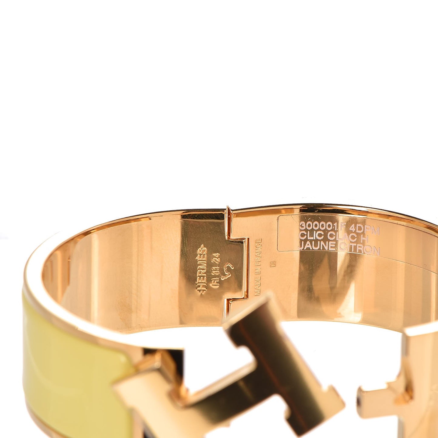 Enamel Wide Clic Clac H Bracelet PM Jaune Citron