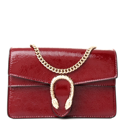 Gucci Crinkled Patent Super Mini Dionysus Shoulder Bag Rosso Ancora Red 1 of 11