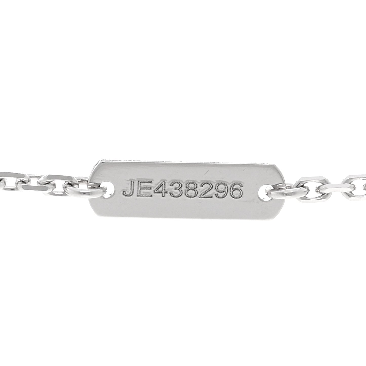 18K White Gold Diamond Vintage Alhambra Pendant Necklace