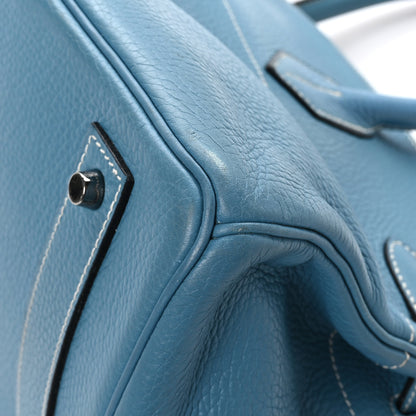 Hermes Taurillon Clemence JPG Birkin 42 Blue Jean 12 of 14