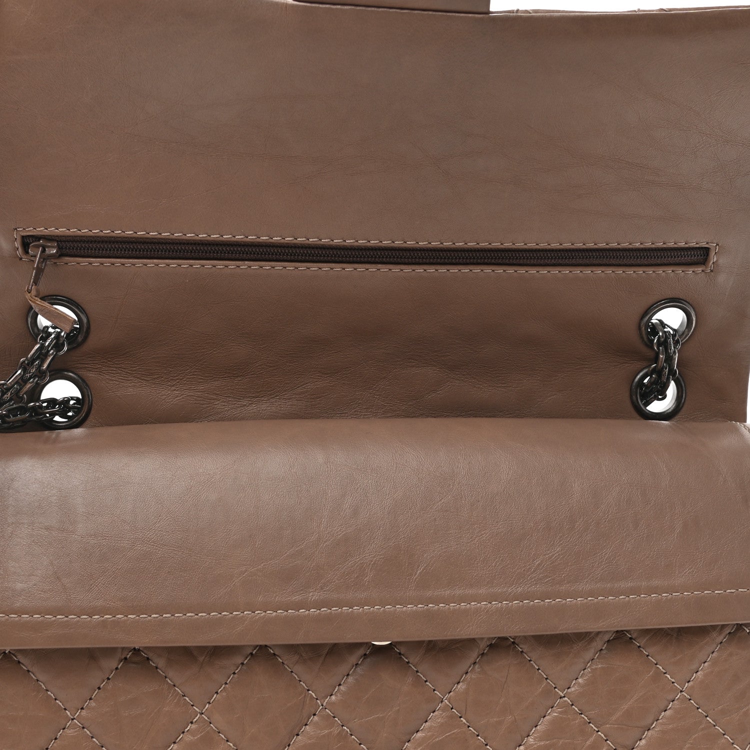 Chanel Aged Calfskin Quilted 2.55 Reissue 226 Flap Taupe 12 of 12