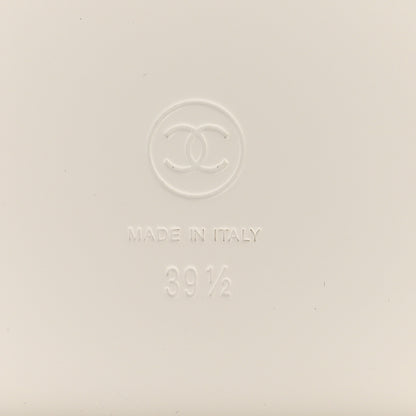 Chanel Lambskin Quilted Velcro Dad Chain CC Slide Sandals 39.5 White 8 of 11