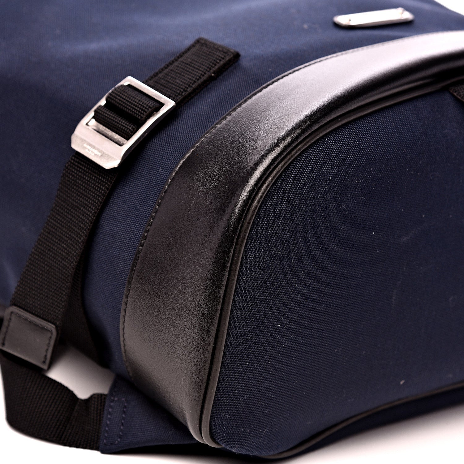 Saint Laurent Canvas Calfskin Race Rivington Backpack Black Navy 8 of 10