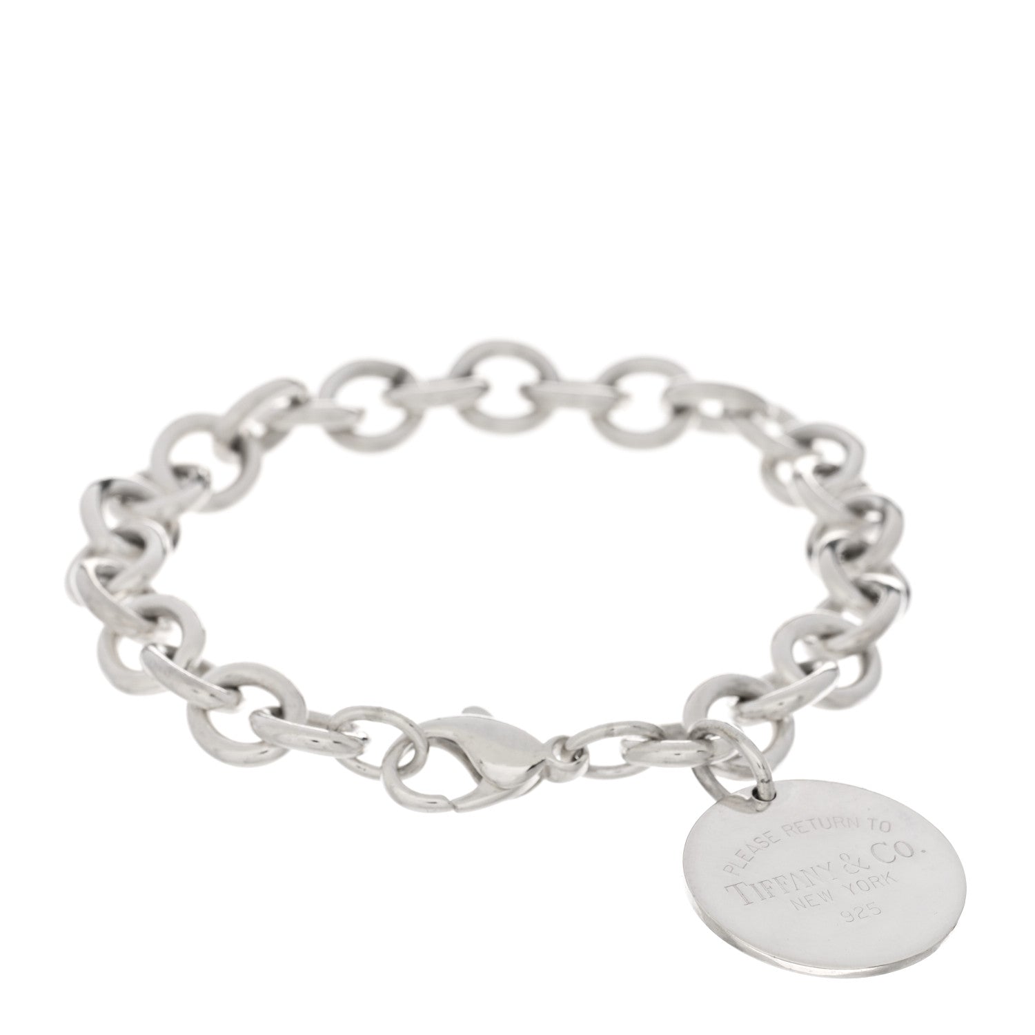 Tiffany Sterling Silver Return to Tiffany Round Tag Charm Bracelet 1 of 3