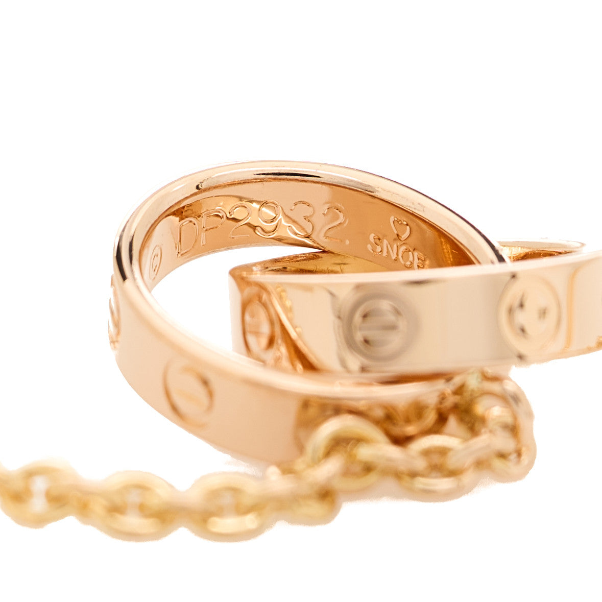 Cartier 18K Pink Gold Interlocking LOVE Necklace 8 of 9