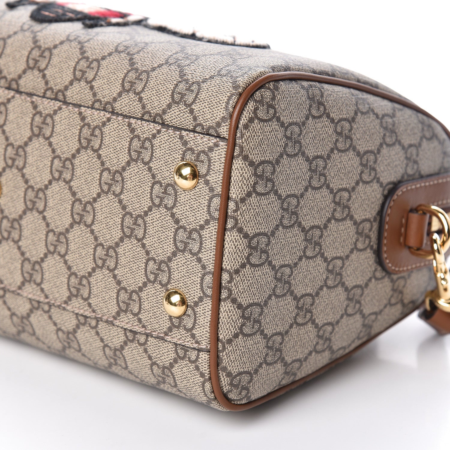 Gucci GG Supreme Monogram Bee Embroidered Small Boston Beige Tuscany 10 of 11