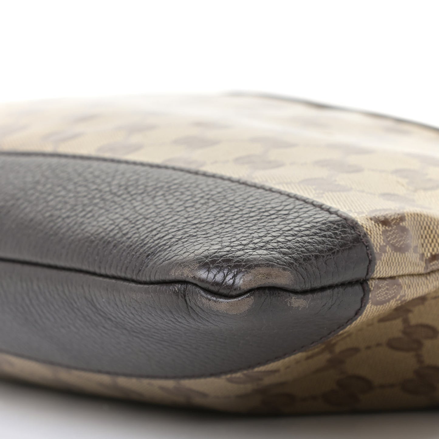 Crystal Monogram Medium Flat Messenger Bag Dark Brown