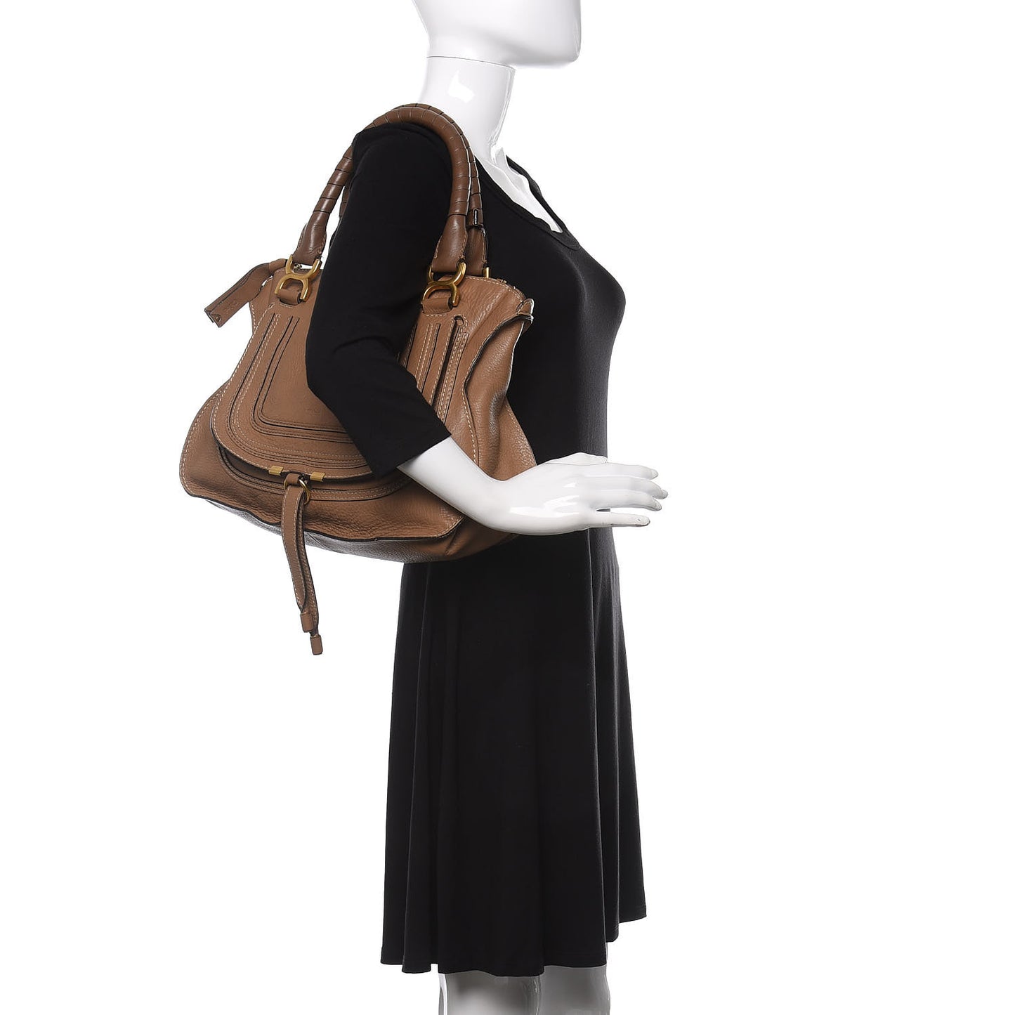 Calfskin Medium Marcie Satchel Nut