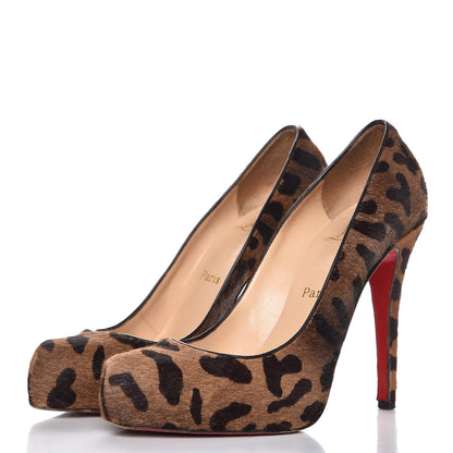 Christian Louboutin Pony Hair Leopard Print Platform Pumps 39 3 of 10