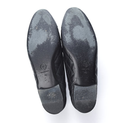 Chanel Aged Calfskin Quilted CC Cap Toe Ballerina Flats 40 Black 5 of 12