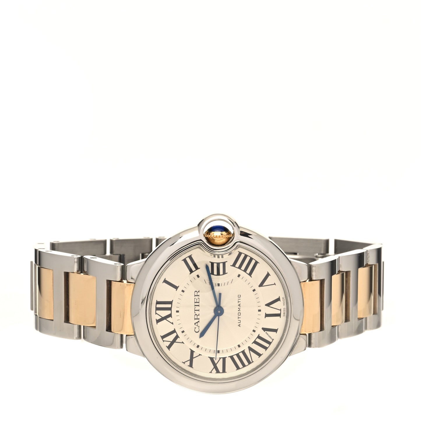 Stainless Steel 18K Yellow Gold 36mm Ballon Bleu De Cartier Automatic Watch