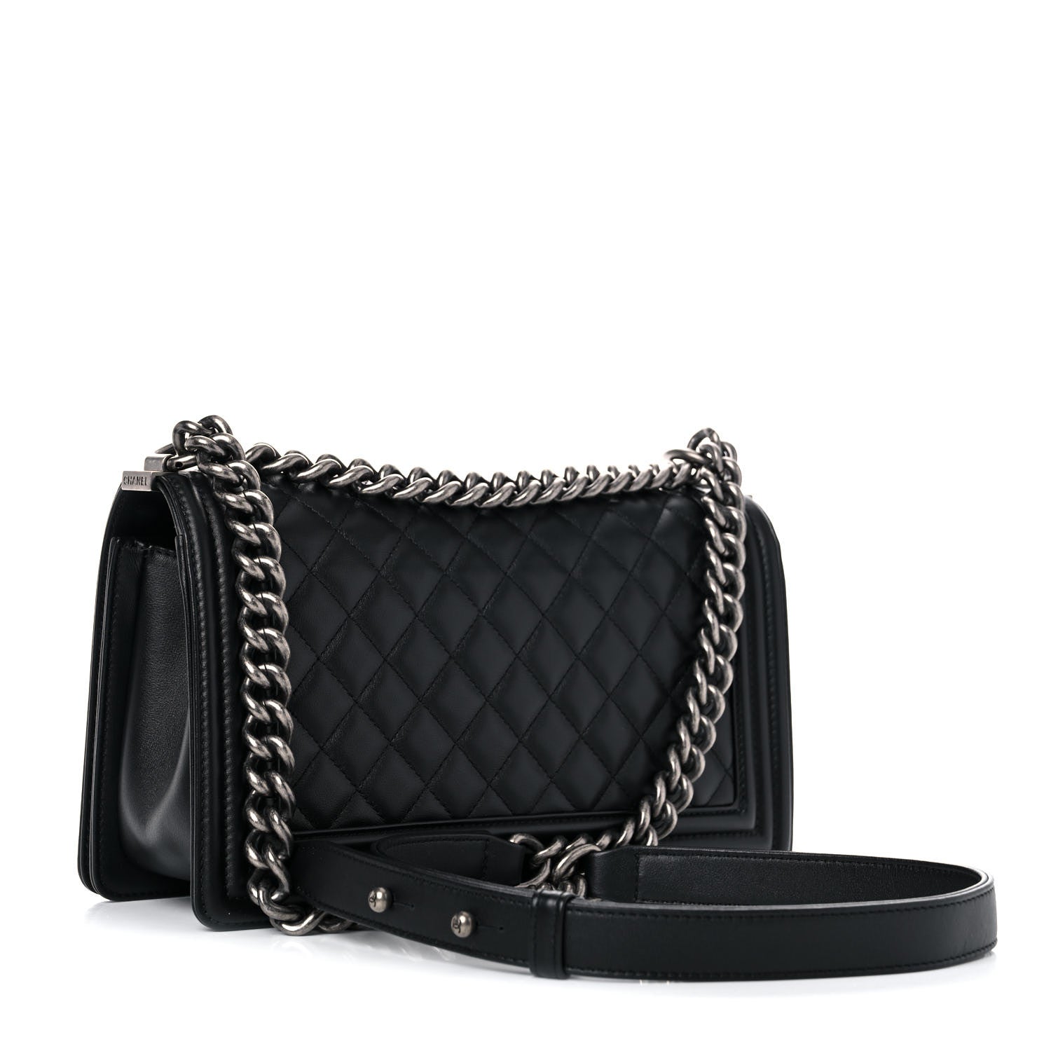 Chanel Calfskin Quilted Medium Boy Flap Black 3 of 14