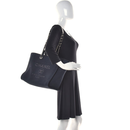 Chanel Mixed Fibers Large Deauville Tote Black 2 of 14