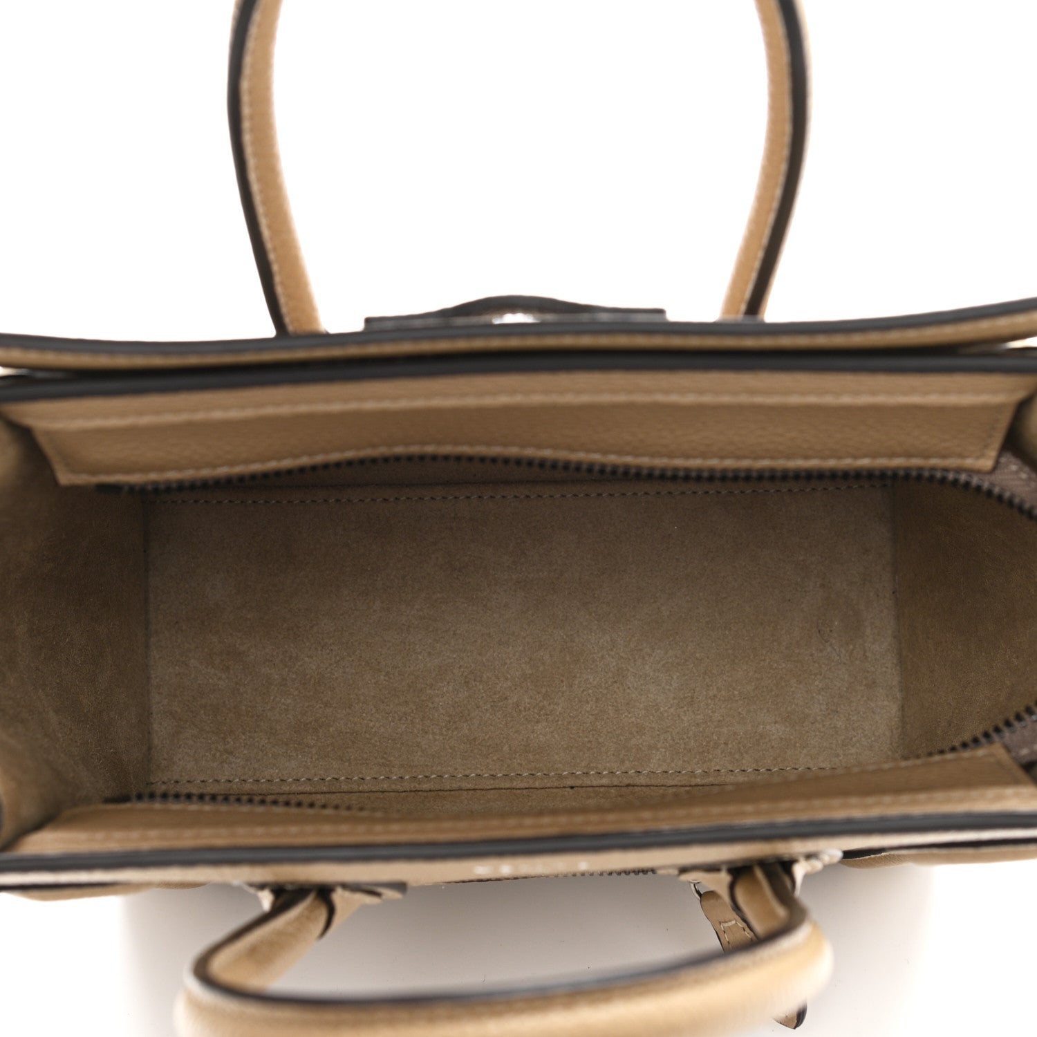 Celine Drummed Calfskin Nano Luggage Dune 5 of 10
