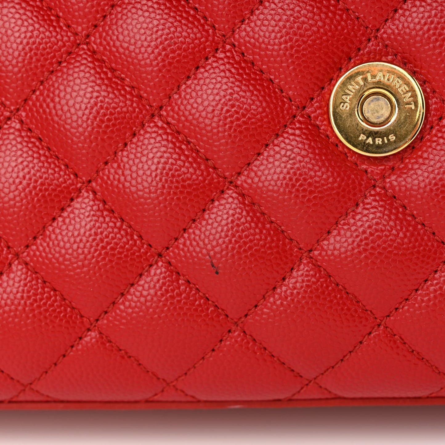 Grain De Poudre Textured Mixed Matelasse Triquilt Medium Monogram Satchel New Red