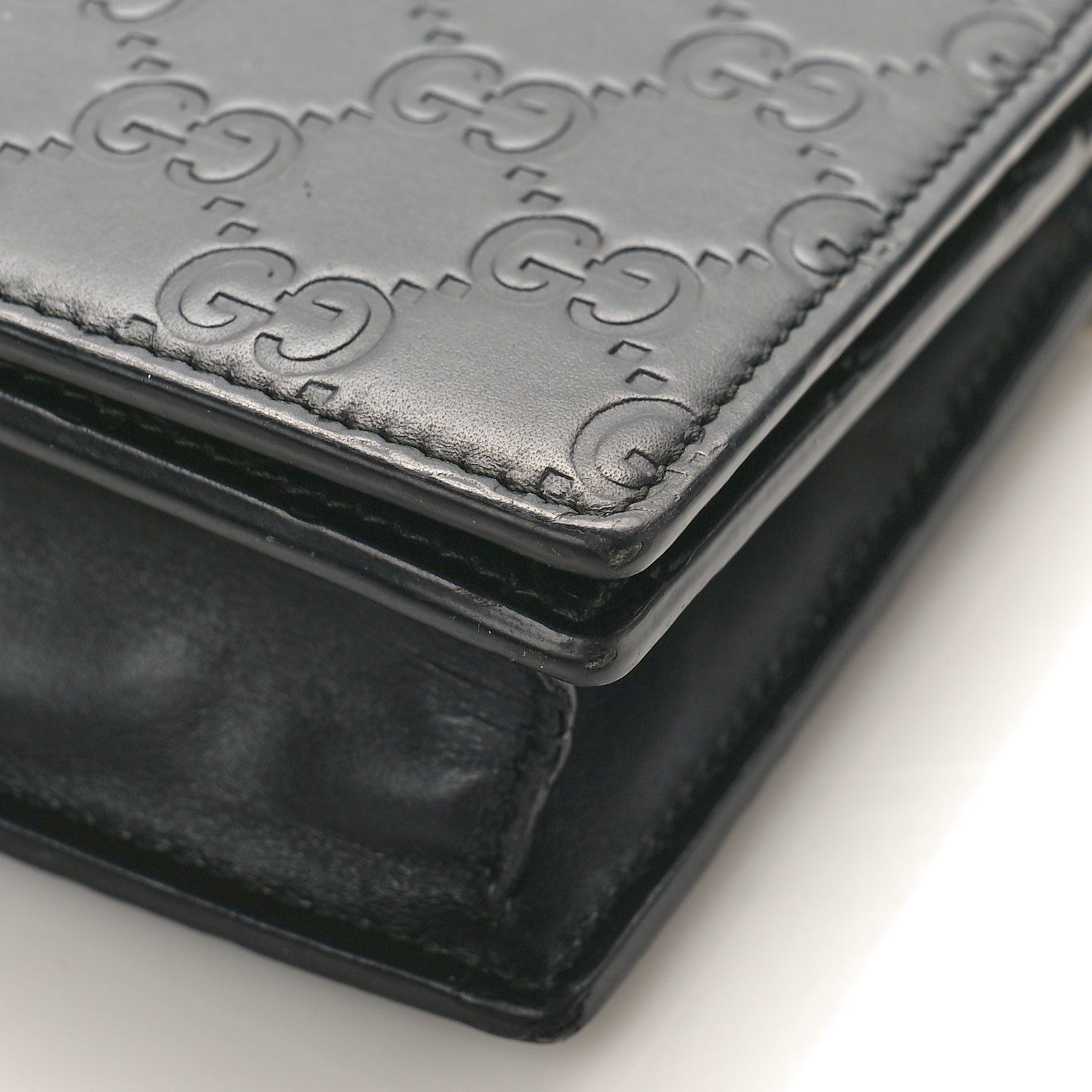 Gucci Guccissima Signature Bowy Chain Wallet Black 7 of 11
