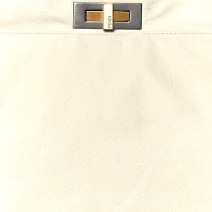 Fendi Goatskin Watersnake Large Peekaboo Iconic Satchel White 13 of 16