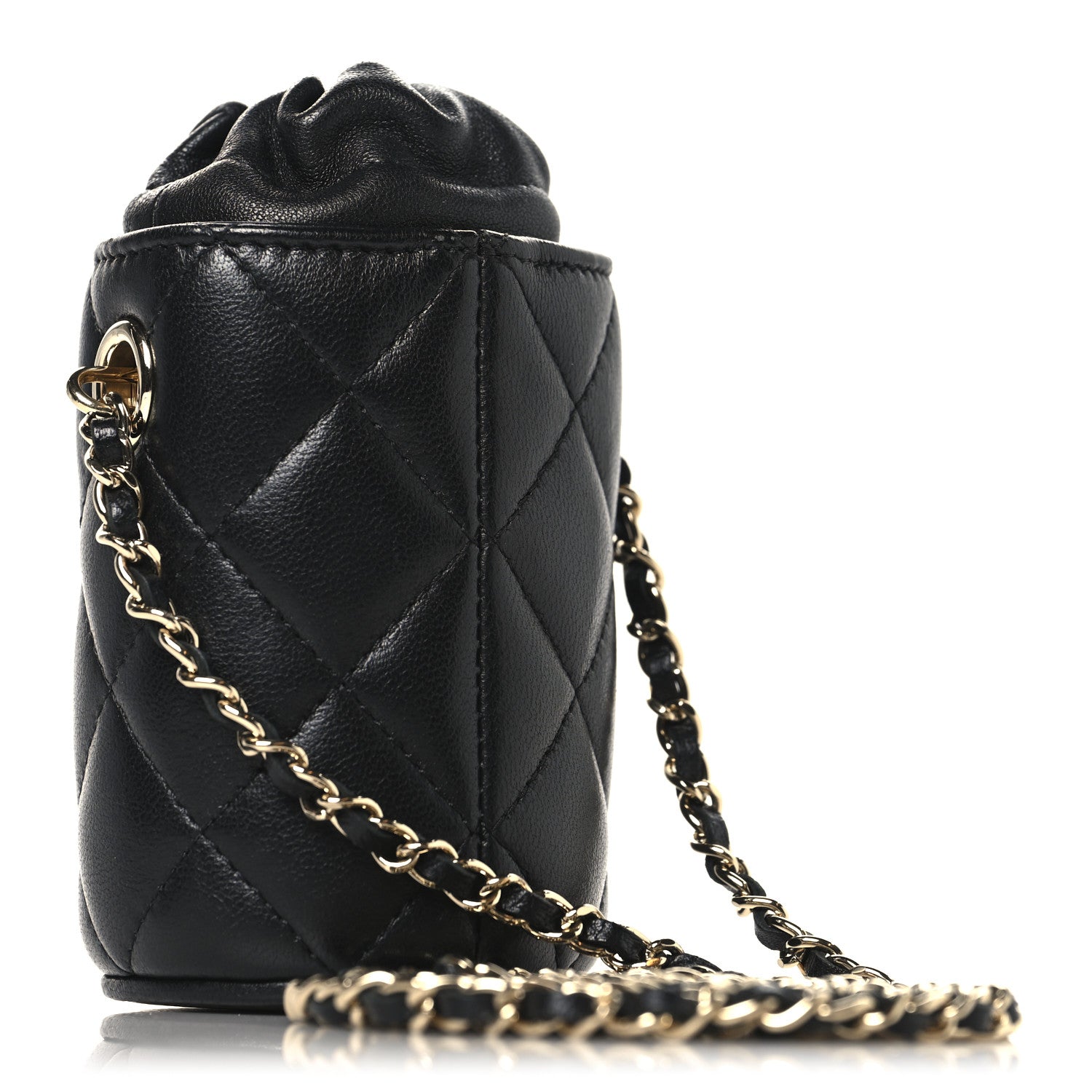 Chanel Lambskin Quilted Mini Bucket Bag With Chain Black 1843492 – FASHIONPHILE