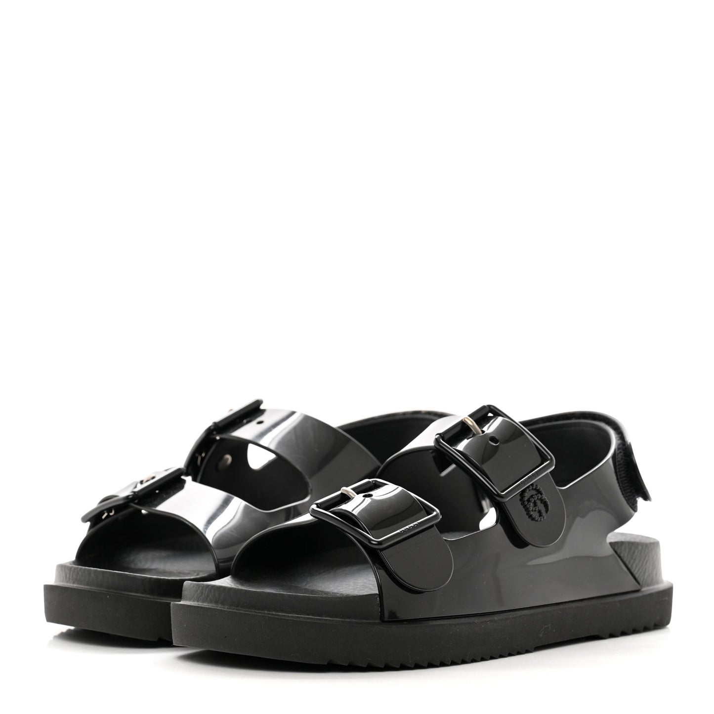 Rubber Mini Double G Womens Dad Sandals 36 Black