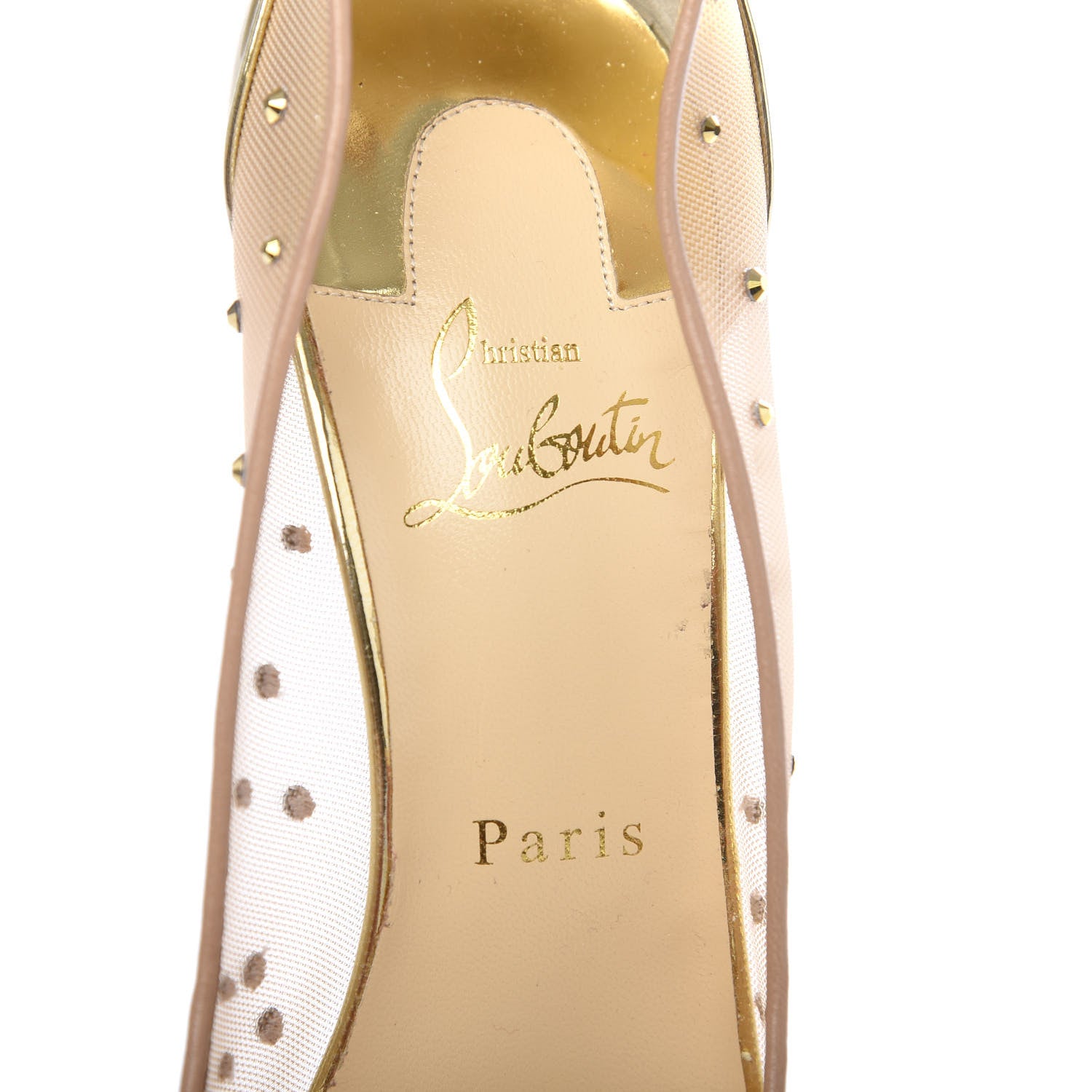 Christian Louboutin Rete Specchio Crystal Strass Follies 100 Pumps 38.5 Gold 7 of 8