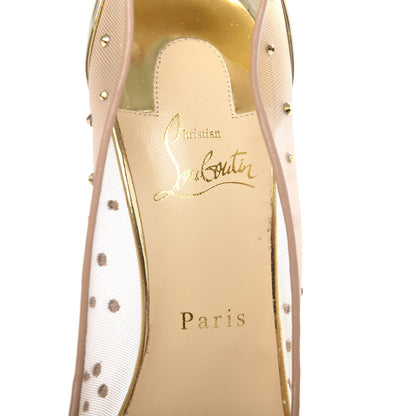 Christian Louboutin Rete Specchio Crystal Strass Follies 100 Pumps 38.5 Gold 7 of 8