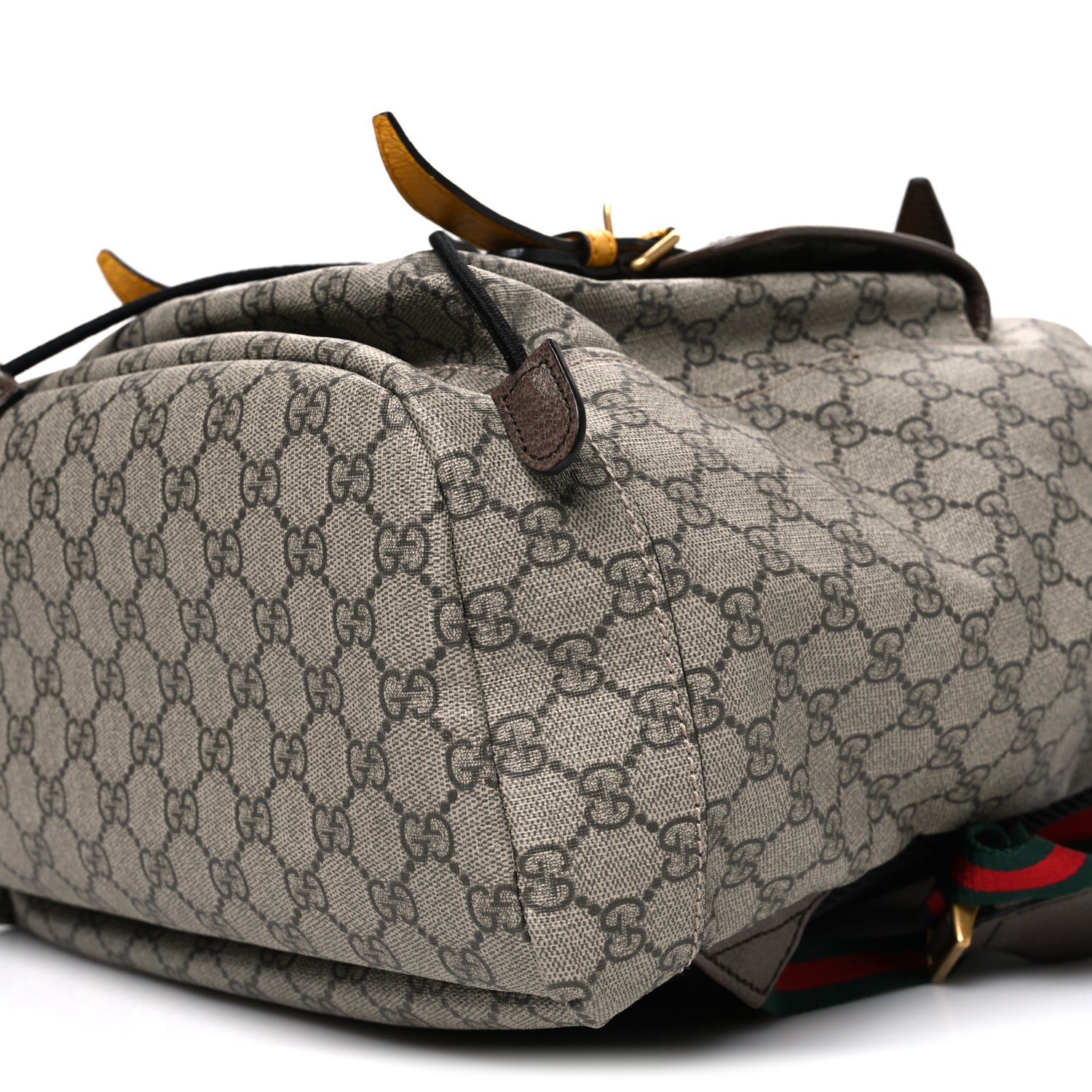 Gucci Soft GG Supreme Monogram Neo Vintage Double Buckle Backpack Beige New Acero Crop 10 of 10