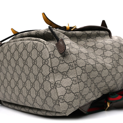 Gucci Soft GG Supreme Monogram Neo Vintage Double Buckle Backpack Beige New Acero Crop 10 of 10