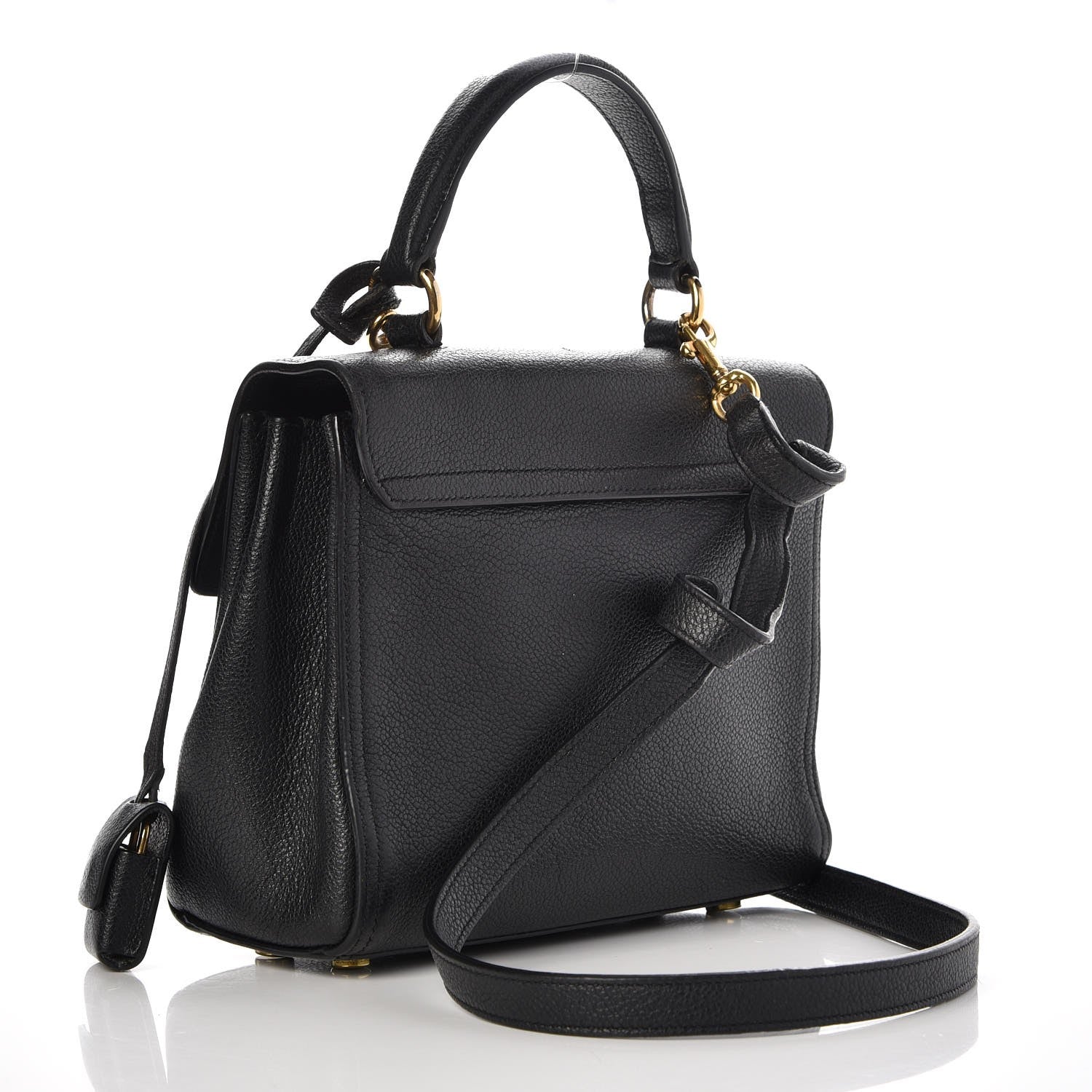Saint Laurent Grained Calfskin Small Moujik Top Handle Bag Black 4 of 9
