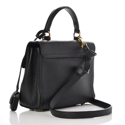 Saint Laurent Grained Calfskin Small Moujik Top Handle Bag Black 4 of 9