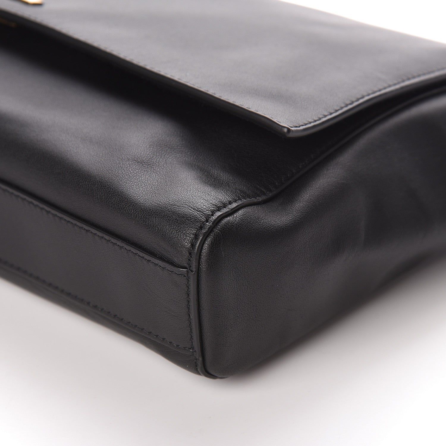Saint Laurent Smooth Calfskin Suede Medium Reversible Monogram Kate Satchel Black 12 of 15