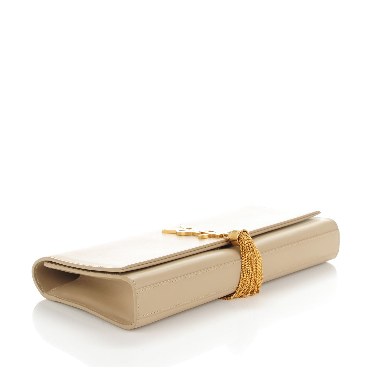Calfskin Classic Monogram Tassel Clutch Nude