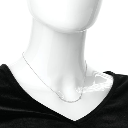 Tiffany 18K White Gold Diamond Small T Smile Pendant Necklace 2 of 6