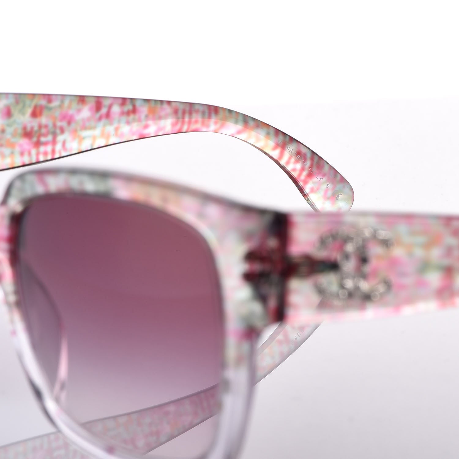 Chanel Acetate Multicolor Tweed CC Sunglasses 5220 Pink 5 of 8