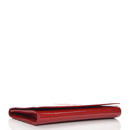 Saint Laurent Textured Patent Monogram Large Belle De Jour Clutch Red 4 of 8