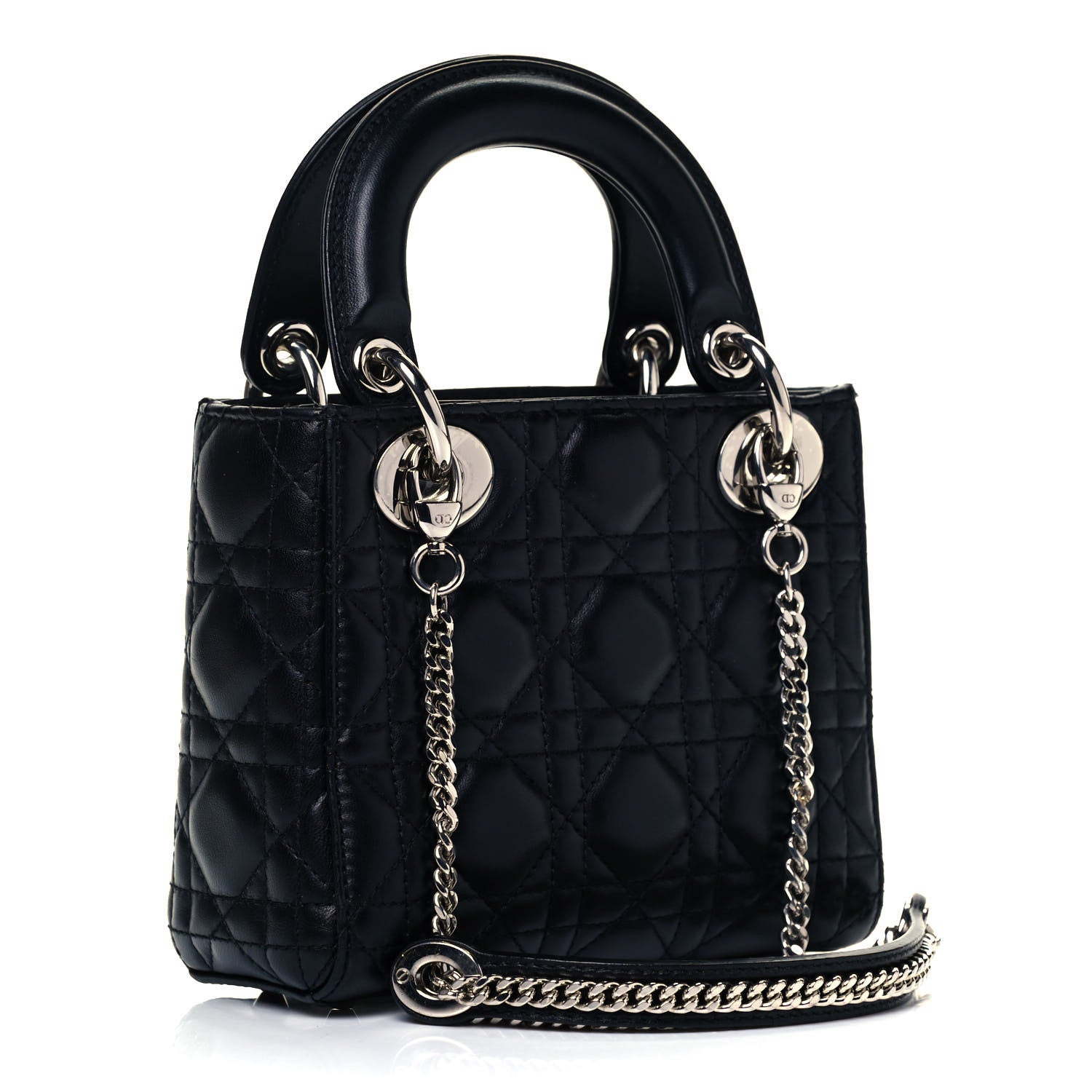 Christian Dior Lambskin Cannage Mini Lady Dior Black 4 of 11