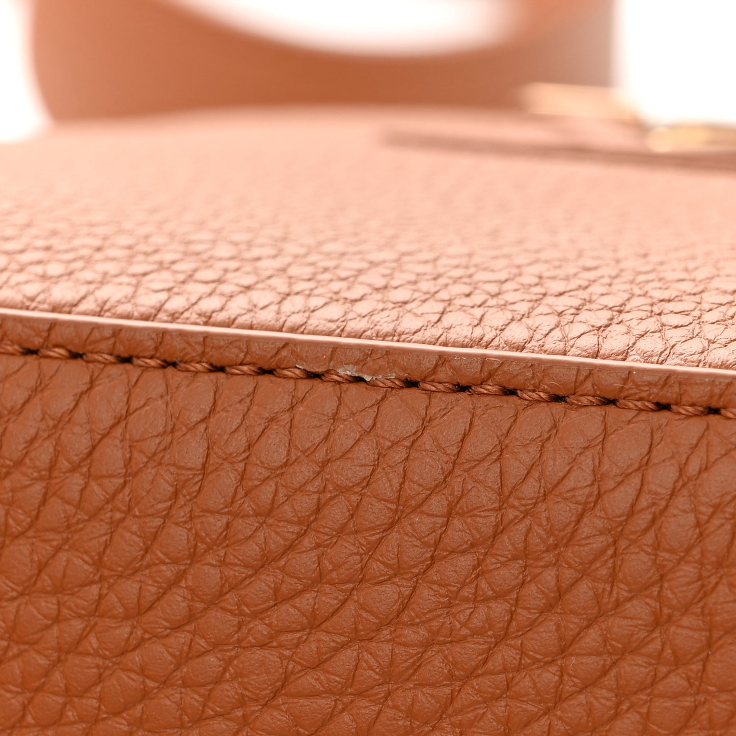 Taurillon Snakeskin Mini Capucines Caramel