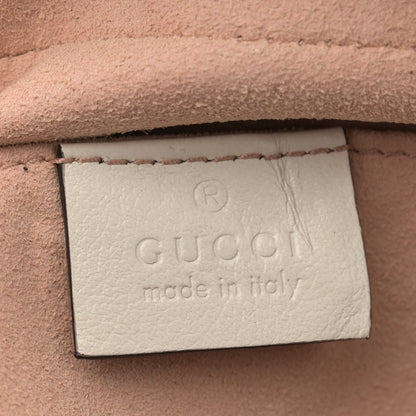 Gucci Vintage Effect Calfskin Matelasse Diagonal Small Torchon GG Marmont Chain Shoulder Bag Blue Agata Mystic White 6 of 14
