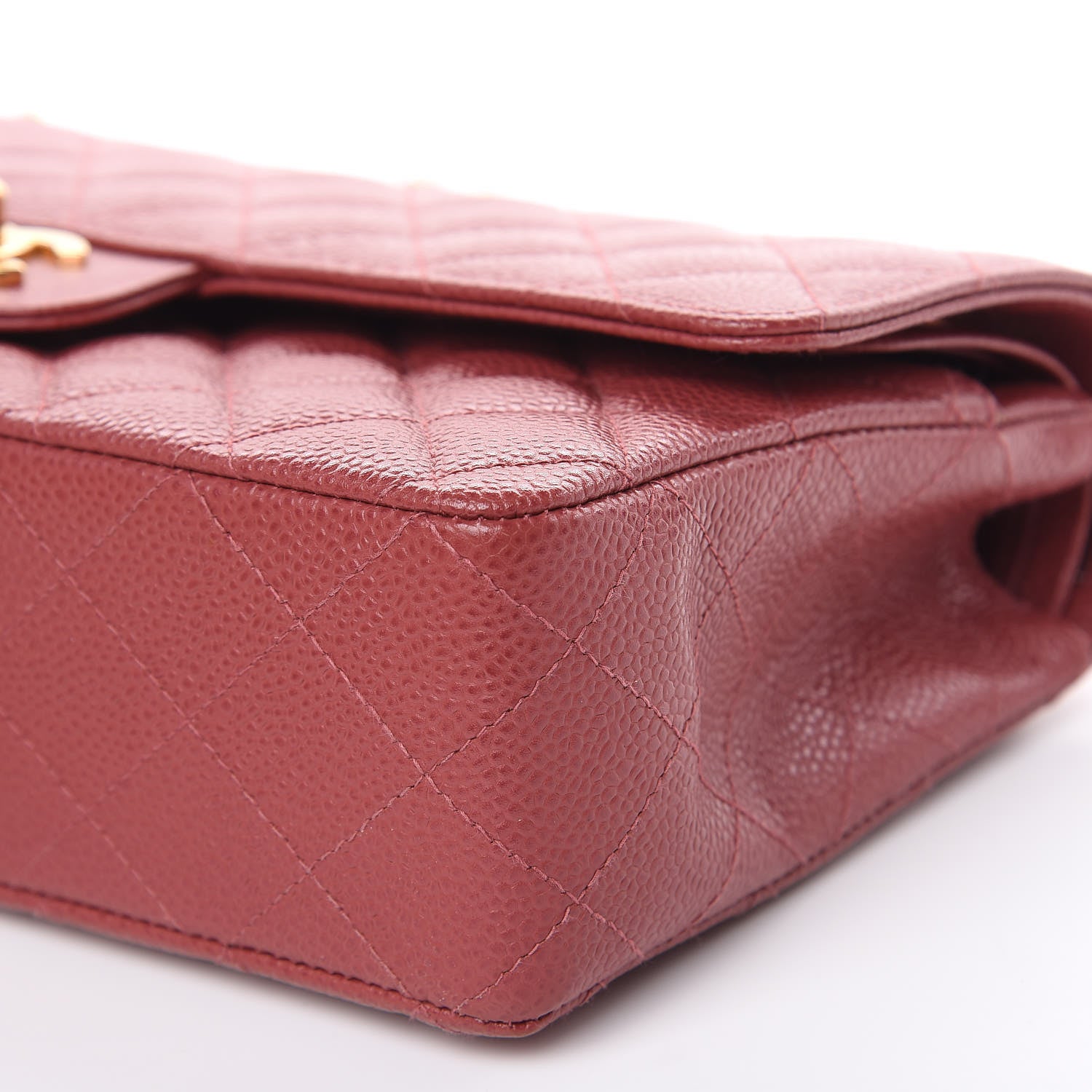 Chanel Caviar Quilted Medium Double Flap Dark Pink 9 of 12