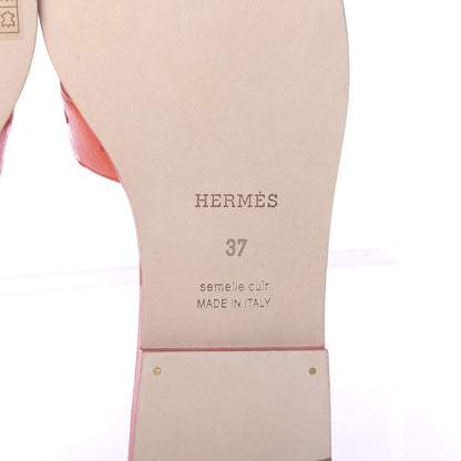 Hermes Ostrich Oran Sandals 37 Jasper Rouge 7 of 9