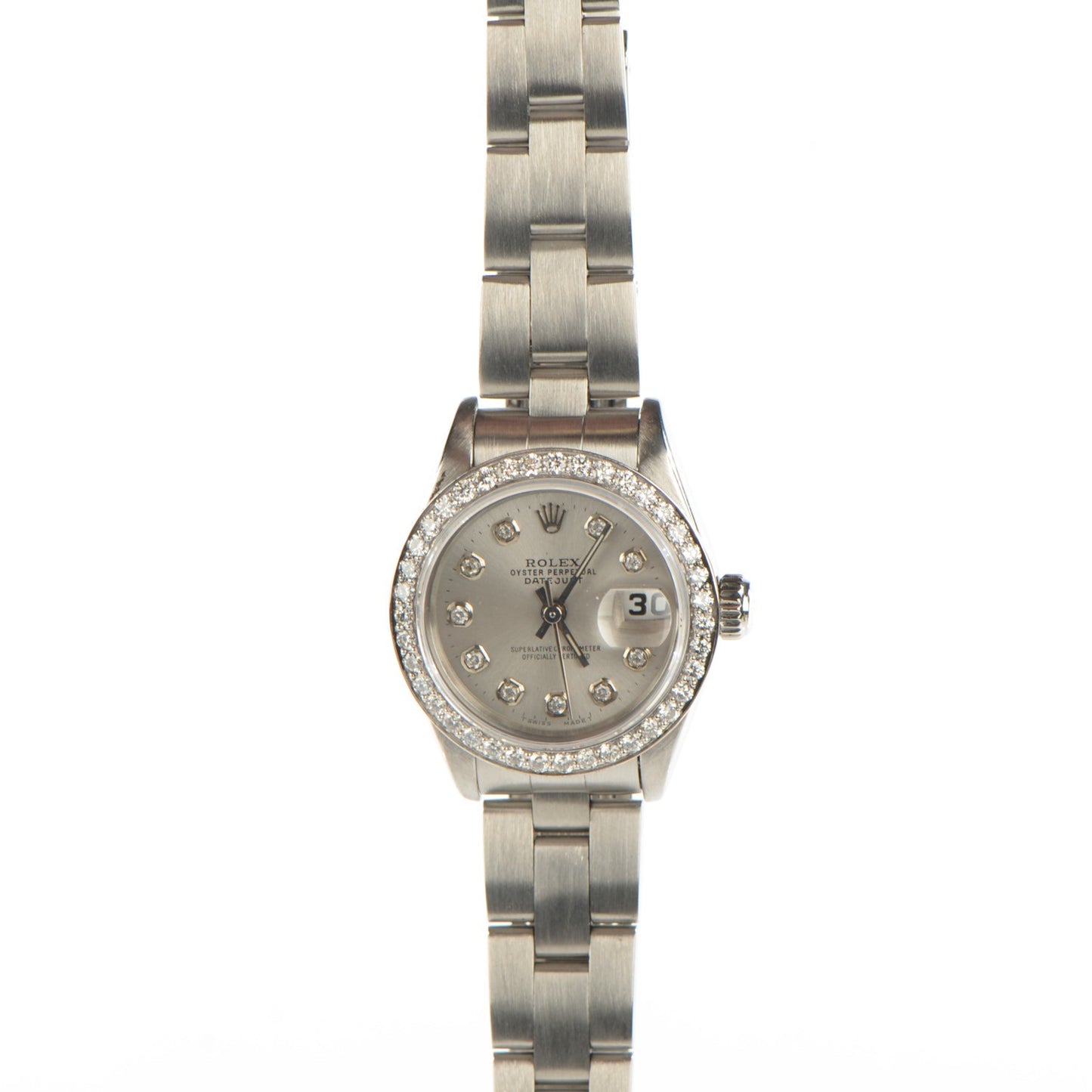 Stainless Steel Diamond 26mm Oyster Perpetual Datejust Watch Silver 69160
