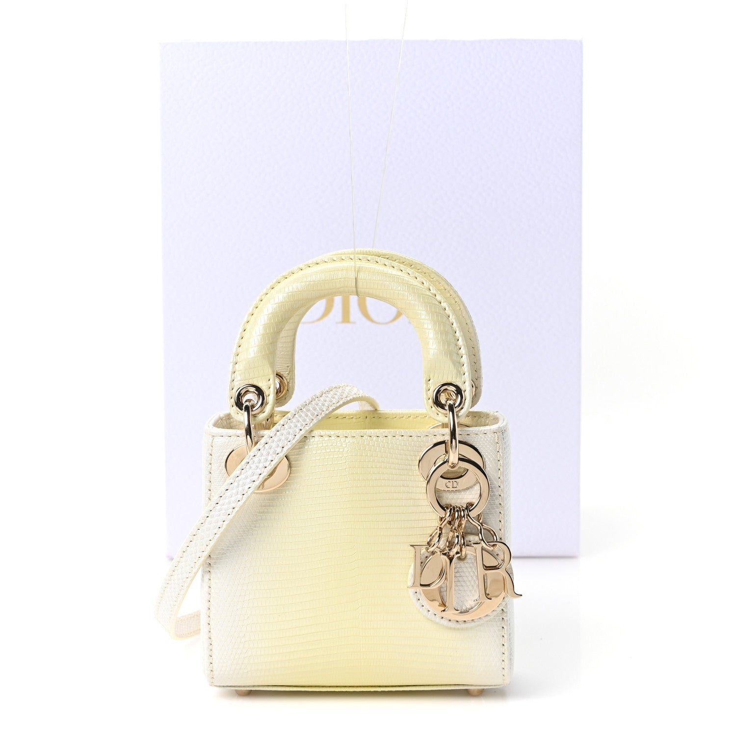 Christian Dior Lizard Micro Lady Dior Yellow Multicolor 1837729