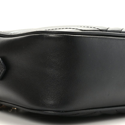 Gucci Calfskin Matelasse Small GG Marmont Chain Shoulder Bag Black 8 of 9