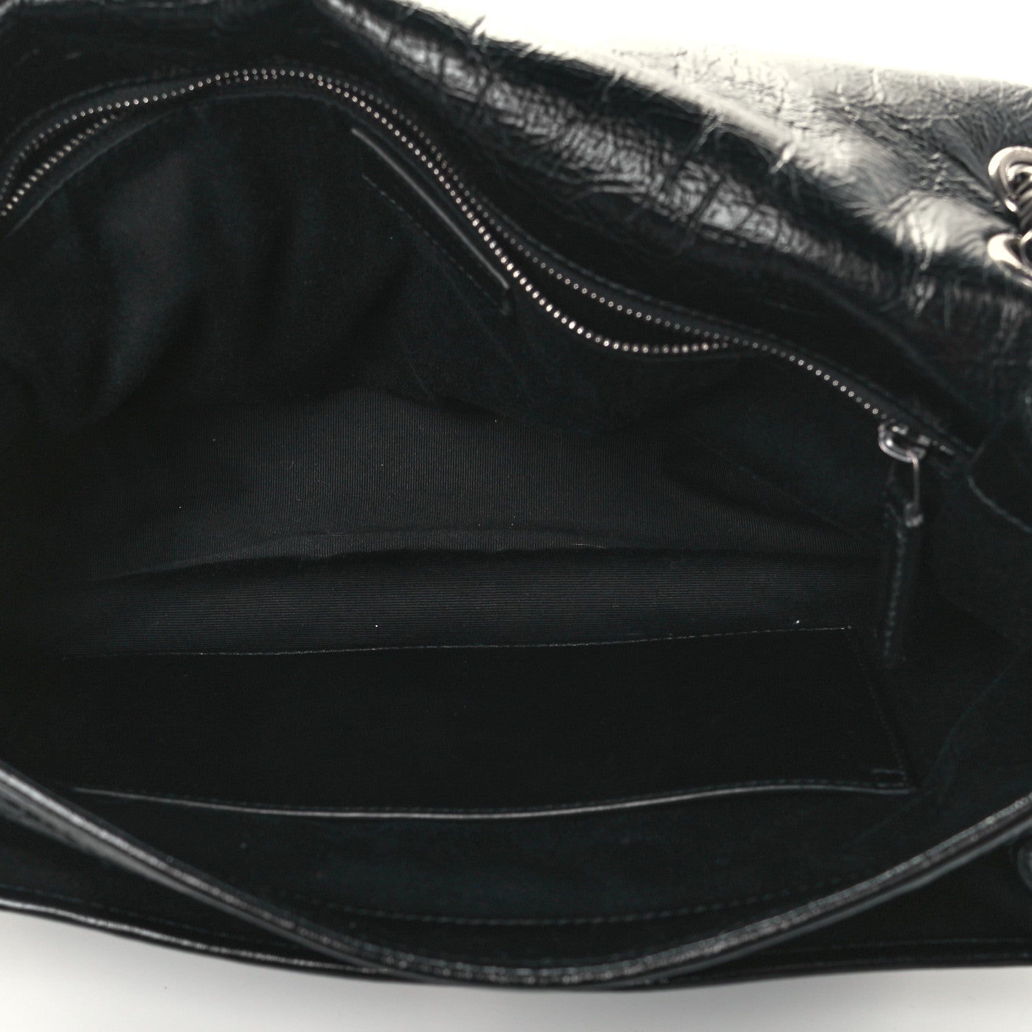 Saint Laurent Crinkled Calfskin Matelasse Monogram Large Niki Chain Satchel Black 5 of 10