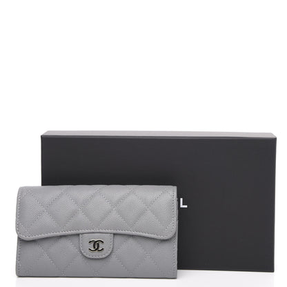 Chanel Caviar Quilted Medium Flap Wallet Grey 8 of 8